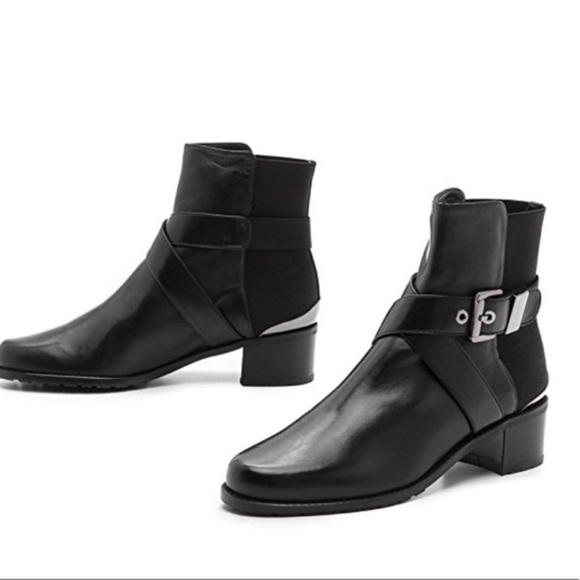 Stuart Weitzman black leather manlow boots - Picture 3 of 11